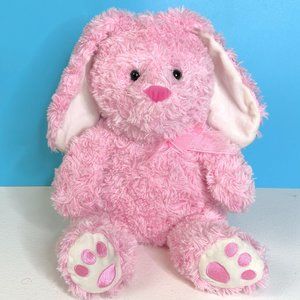 Vintage Hugfun Pink Fuzzy Bunny Rabbit Lovey Cuddly 15" Plush Stuffed Animal Toy